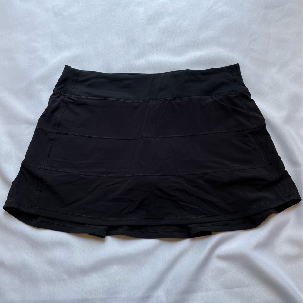 Lululemon Pace Rival Mis-Rise Long Black Skort/Skirt Size 10